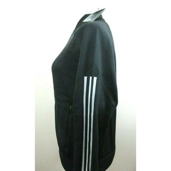 Adidas Women's ID Knit Bomber Full Zip Track Jacket Black White Stripe NWT - Picture 3 of 7